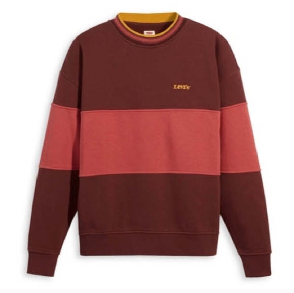 Levi's Men's Crewneck Pullover Non stretch Sweatshirt Color block size small - Picture 1 of 15